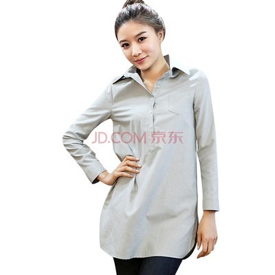 韩风优雅，春日显瘦新风尚 解析韩都衣舍2012春装新款K013FX卡其色S码半开衫中长款衬衫